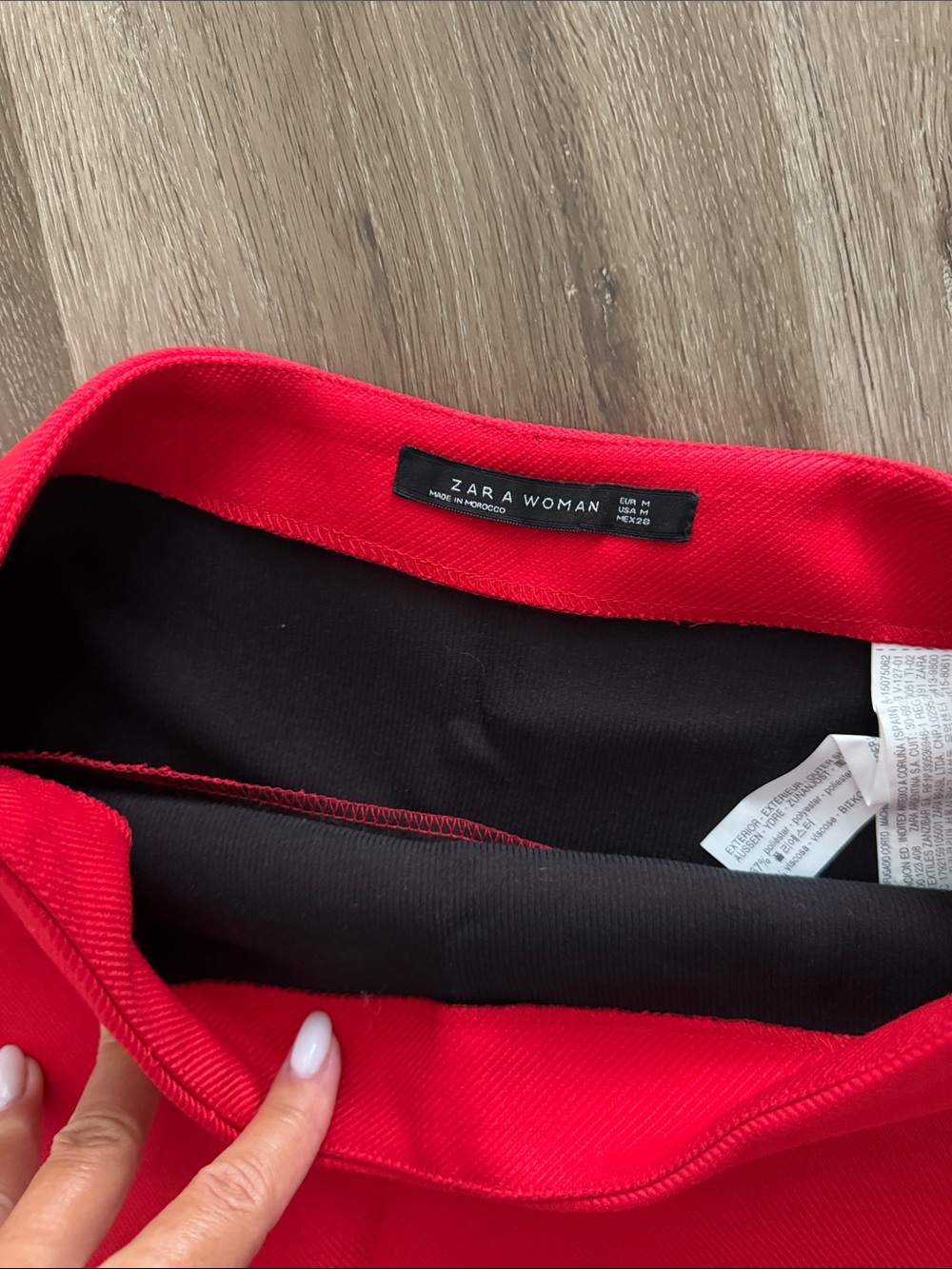Zara Bright Red A-Line Mini Skirt - Picture 4 of 6